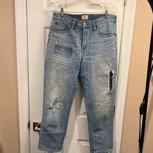 J. Crew Light Blue Distressed Ankle Jeans
